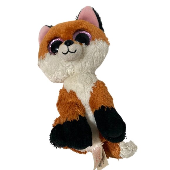 Ty Beanie Boos Slick Fox Plush Stuffed Animal Doll Toy Brown Black white Pink Gl - Picture 5 of 5